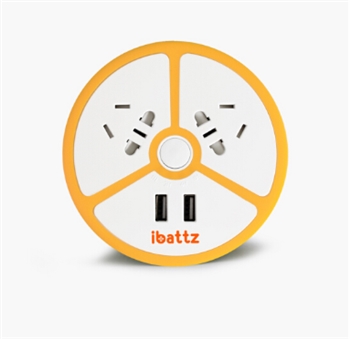艾贝思（ibattz）花儿智能充电插板 随身充电源转换器可定时智能插座 新国标5孔插座 插线板 果橙色 IB-SUR-AC01